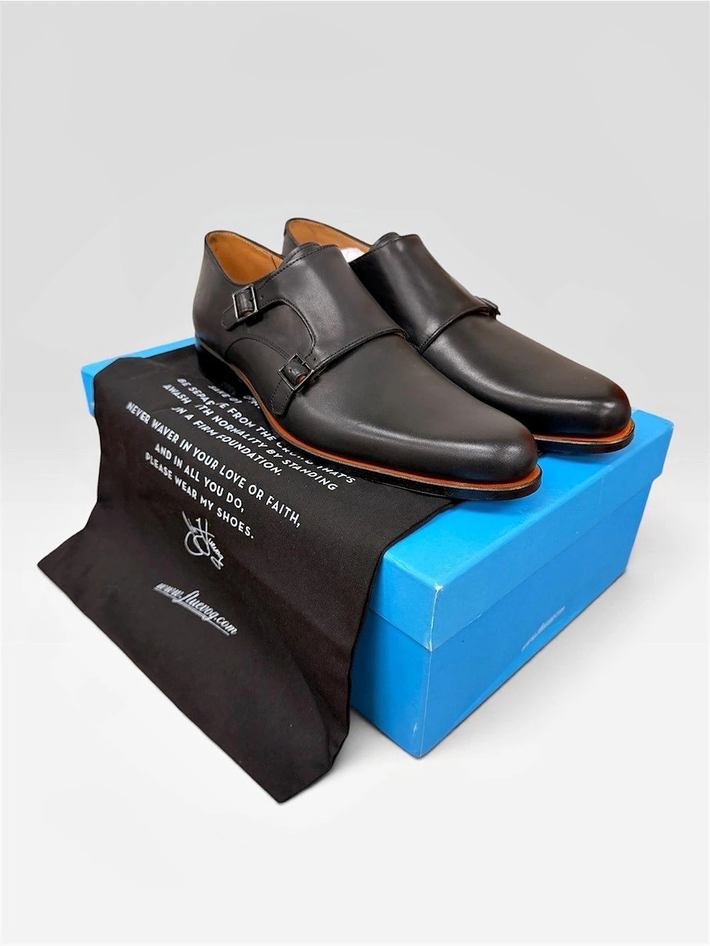 John Fluevog Twin Turbine Monk Shoes Black US 10 Brand New in Box